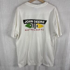 Vintage 90s Chad‎ Little John Deere Motorsports Nascar T-Shirt Mens XL RARE